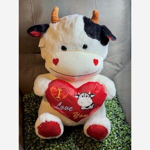 Cute Cow Plush with Heart 50cm